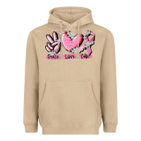Mushroom peace love cure breast cancer Heavyweight Hoodie - CowGirlArtShop