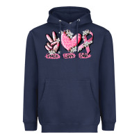 Navy peace love cure breast cancer Heavyweight Hoodie - CowGirlArtShop