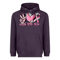 Plum peace love cure breast cancer Heavyweight Hoodie - CowGirlArtShop