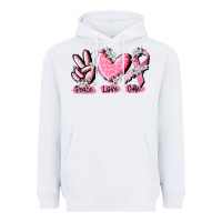 White peace love cure breast cancer Heavyweight Hoodie - CowGirlArtShop