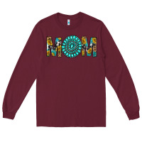 Burgundy Western Mom With Turquoise Gemstone Long Sleeve Tee - BundleAndBundleShop