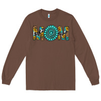 Chestnut Western Mom With Turquoise Gemstone Long Sleeve Tee - BundleAndBundleShop