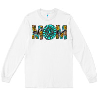 White Western Mom With Turquoise Gemstone Long Sleeve Tee - BundleAndBundleShop