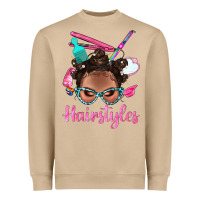 Mushroom Afro Bantu Knots Hairstyles Messy Bun With Clasp Bbs Heavyweight Sweatshirt - BundleAndBundleShop