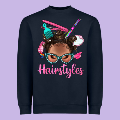 Afro Bantu Knots Hairstyles Messy Bun With Clasp Bbs Heavyweight Sweatshirt Designed By Bundleandbundleshop