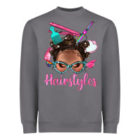 Storm Afro Bantu Knots Hairstyles Messy Bun With Clasp Bbs Heavyweight Sweatshirt - BundleAndBundleShop