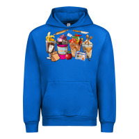 Cobalt Lunch Lady Coffee Cups Urban Hoodie - FaDigitalArtStudio