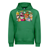 Emerald Lunch Lady Coffee Cups Urban Hoodie - FaDigitalArtStudio