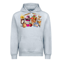 Heather Grey Lunch Lady Coffee Cups Urban Hoodie - FaDigitalArtStudio