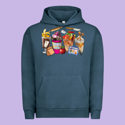 Lunch Lady Coffee Cups Urban Hoodie Designed By Fadigitalartstudio