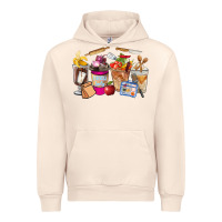 Sandshell Lunch Lady Coffee Cups Urban Hoodie - FaDigitalArtStudio
