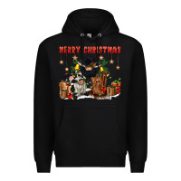 Black merry christmas Premium Hoodie - CowGirlArtShop