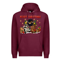 Burgundy merry christmas Premium Hoodie - CowGirlArtShop