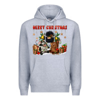 Heather Grey merry christmas Premium Hoodie - CowGirlArtShop