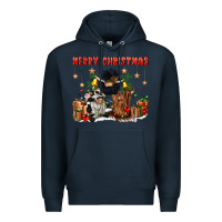 Navy merry christmas Premium Hoodie - CowGirlArtShop