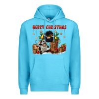 Ocean Blue merry christmas Premium Hoodie - CowGirlArtShop