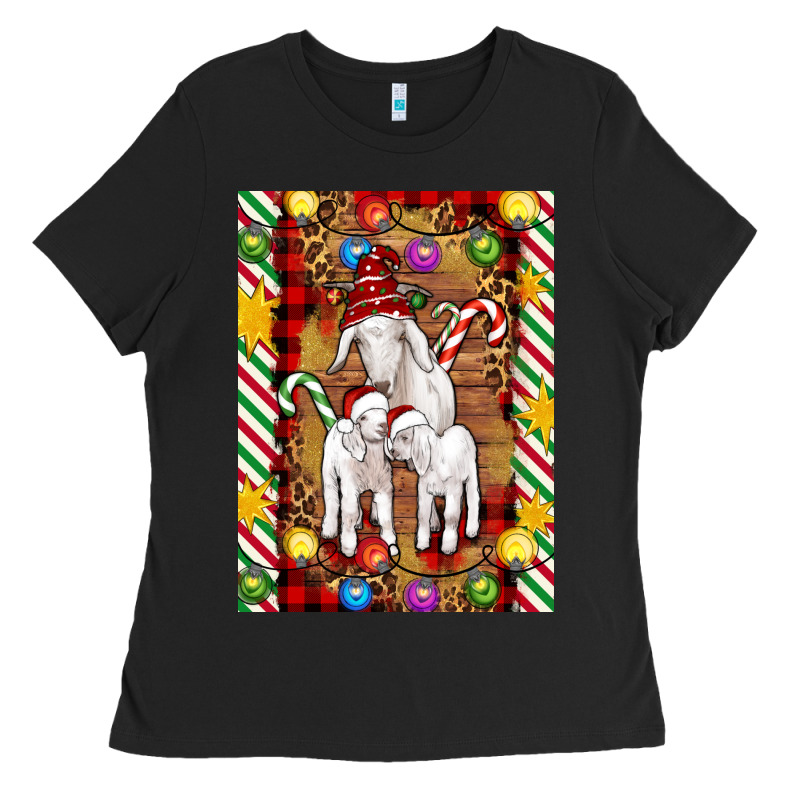 Christmas Goat Family Ladies Tee by Artiststas | Teevron