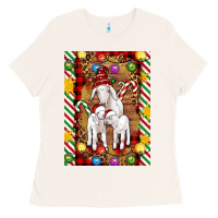 Bone Christmas goat family Ladies Tee - Artiststas