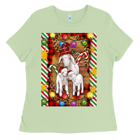 Matcha Christmas goat family Ladies Tee - Artiststas