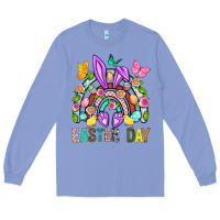 Colony Blue Easter Day Rainbow Long Sleeve Tee - BundleAndBundleShop