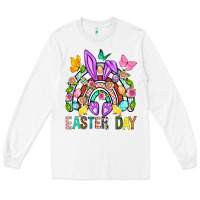White Easter Day Rainbow Long Sleeve Tee - BundleAndBundleShop