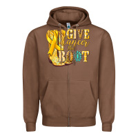 Chestnut Give Cancer the boot Childhood Cancer Zipper Hoodie - NancyCooperArtShop