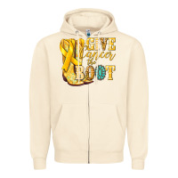 Sandshell Give Cancer the boot Childhood Cancer Zipper Hoodie - NancyCooperArtShop