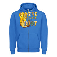 True Royal Give Cancer the boot Childhood Cancer Zipper Hoodie - NancyCooperArtShop