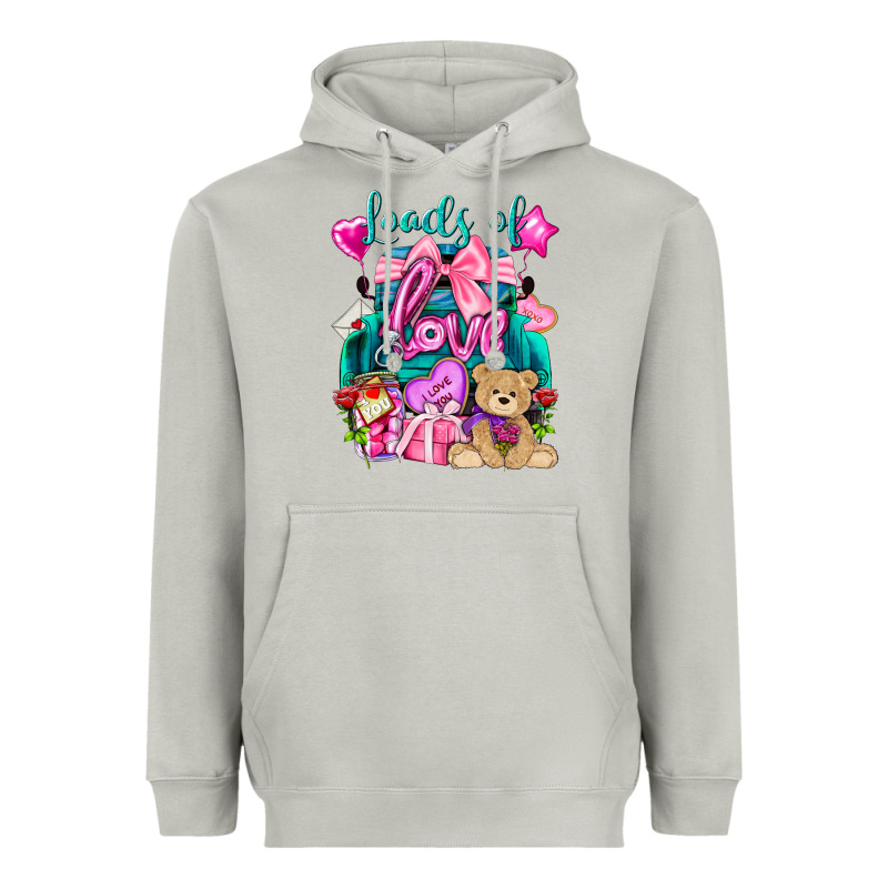 Loads Of Love Truck Valentine's Day Heavyweight Hoodie by HowdyJamesFarm | Teevron
