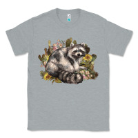 Heather Grey floral racoon western Classic Tee - NancyCooperArtShop