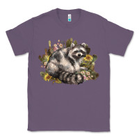 Lavender floral racoon western Classic Tee - NancyCooperArtShop