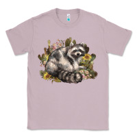 Lilac floral racoon western Classic Tee - NancyCooperArtShop