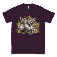 Plum floral racoon western Classic Tee - NancyCooperArtShop
