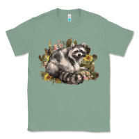 Sage floral racoon western Classic Tee - NancyCooperArtShop