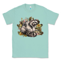 Seafoam floral racoon western Classic Tee - NancyCooperArtShop