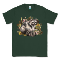 Sports Green floral racoon western Classic Tee - NancyCooperArtShop