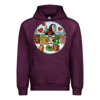 Mauve Wine Christmas Gnome Urban Hoodie - FaDigitalArtStudio