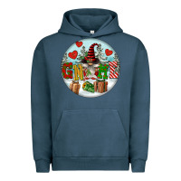 Pigment Midnight Navy Christmas Gnome Urban Hoodie - FaDigitalArtStudio