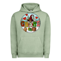 Pigment Oil Green Christmas Gnome Urban Hoodie - FaDigitalArtStudio