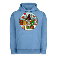 Pigment Pebble Blue Christmas Gnome Urban Hoodie - FaDigitalArtStudio