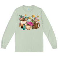 Matcha Western Cowgirl Coffee Cup Bbs Long Sleeve Tee - BundleAndBundleShop