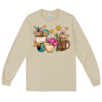 Mushroom Western Cowgirl Coffee Cup Bbs Long Sleeve Tee - BundleAndBundleShop