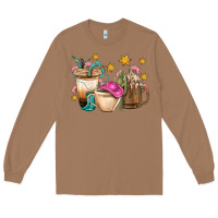 Toasted Coconut Western Cowgirl Coffee Cup Bbs Long Sleeve Tee - BundleAndBundleShop