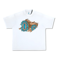 White gemstone wood leopard patch Urban Heavy Tee - AdoDesignShop
