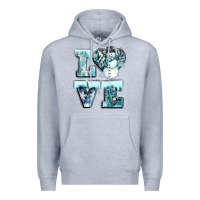 Heather Grey love winter Premium Hoodie - CowGirlArtShop
