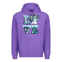 Purple love winter Premium Hoodie - CowGirlArtShop