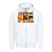 White Tis' the season Football and light yellow helmet Zipper Hoodie - NancyCooperArtShop