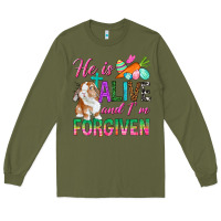 Army Green He Is Alive And I'm Forgiven Long Sleeve Tee - BundleAndBundleShop