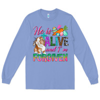 Colony Blue He Is Alive And I'm Forgiven Long Sleeve Tee - BundleAndBundleShop