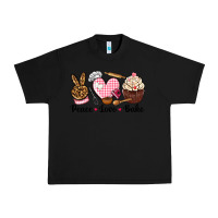 Black peace love bake Urban Heavy Tee - NancyCooperArtShop